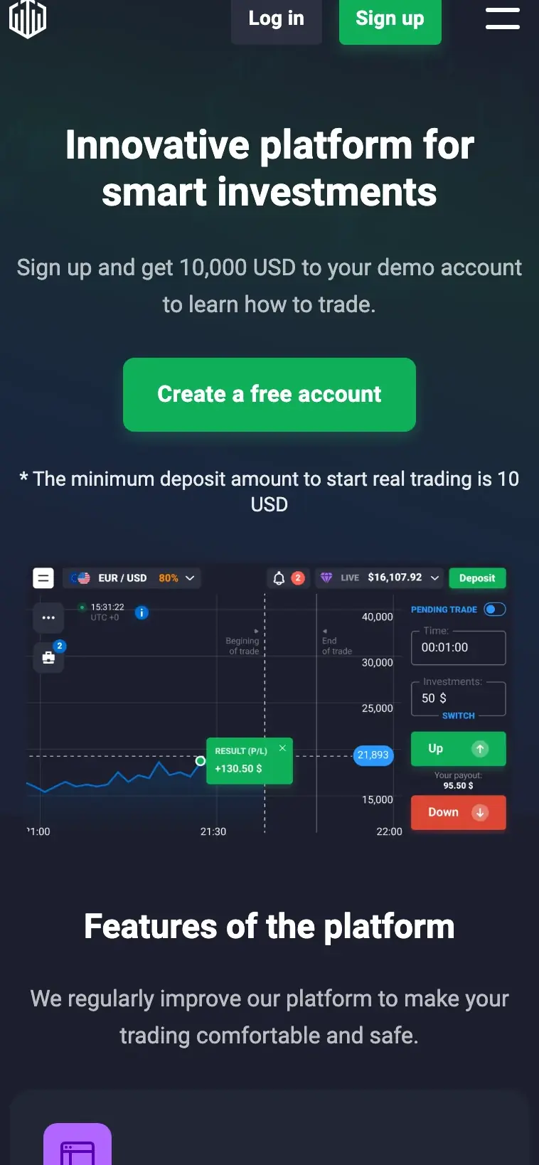 Quotex mobile account sign-up screen